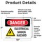 Signmission Electrical Shock Hazard Danger Sign, Vinyl Decal, 10in W x 7in L, 2PK OS-2PACK-DS-D-710-L-2215 - alternate 5